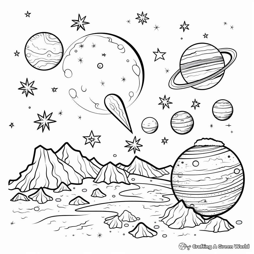 Sun moon and stars coloring pages