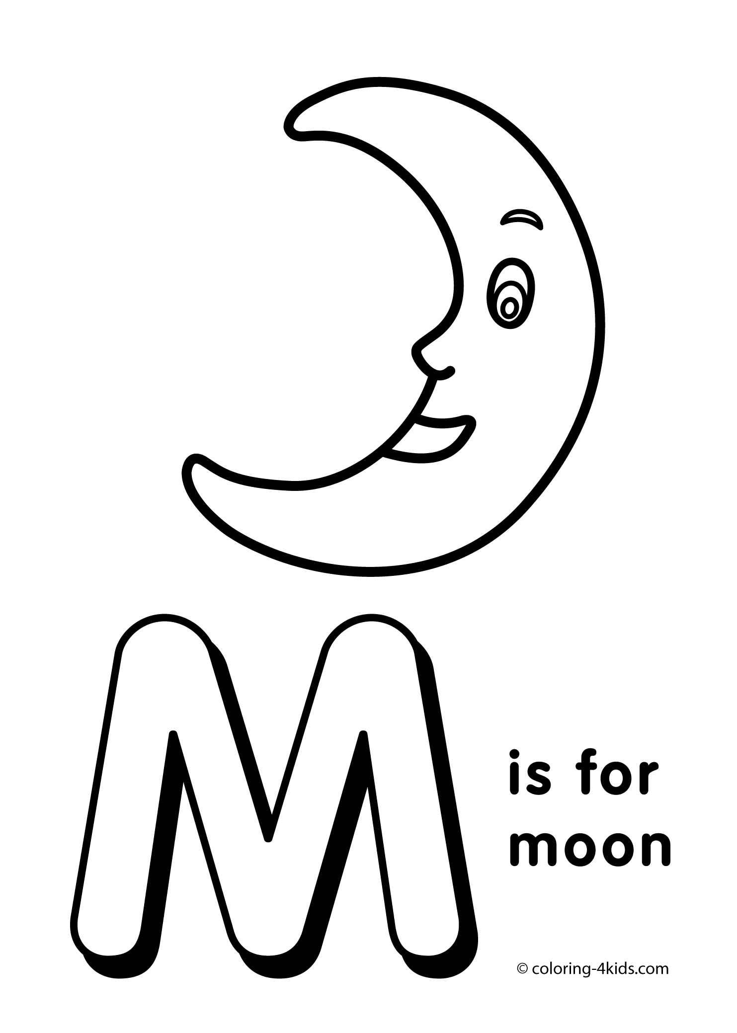 Letter m coloring page