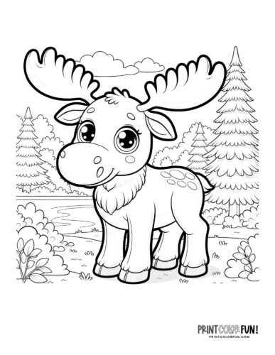Moose coloring pages clipart drawings at