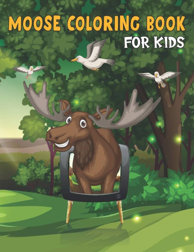 Moose coloring book for kids fun and simple draws of cute moose to color for kids and toddlers publications ez books