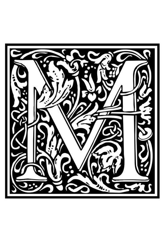 Coloring page ornamental alphabet
