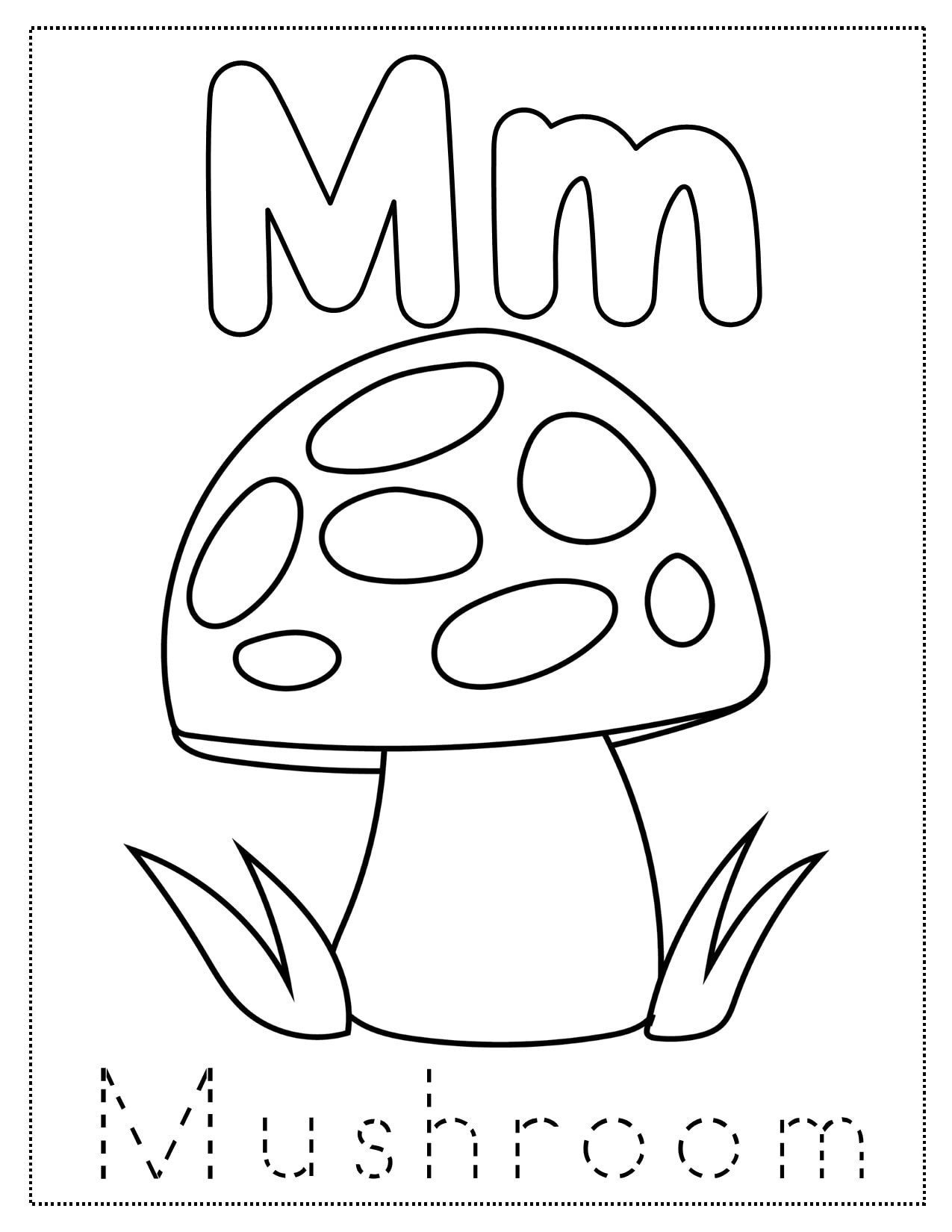 M is for mouse craft coloring page