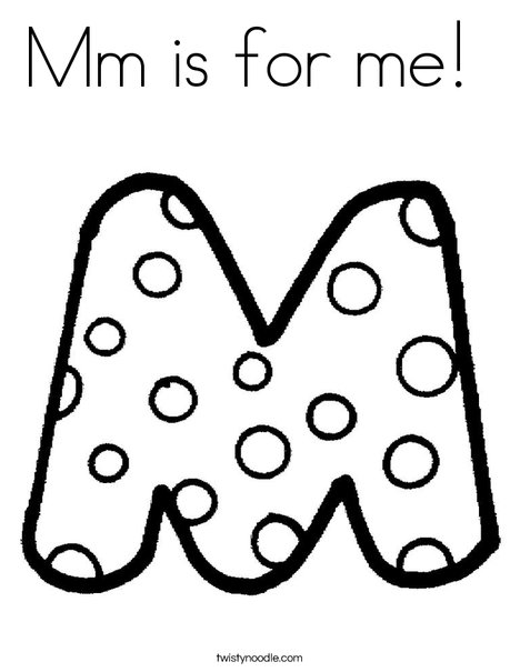 Mm is for me coloring page