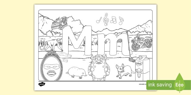 M sound loaded louring sheet m sound letter m