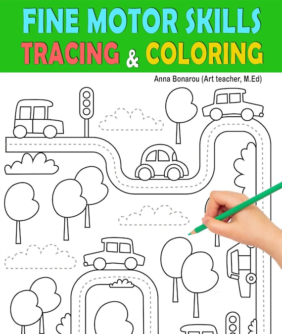 Pencil control for preschool tracing and coloring book fine motor skills prek ages
