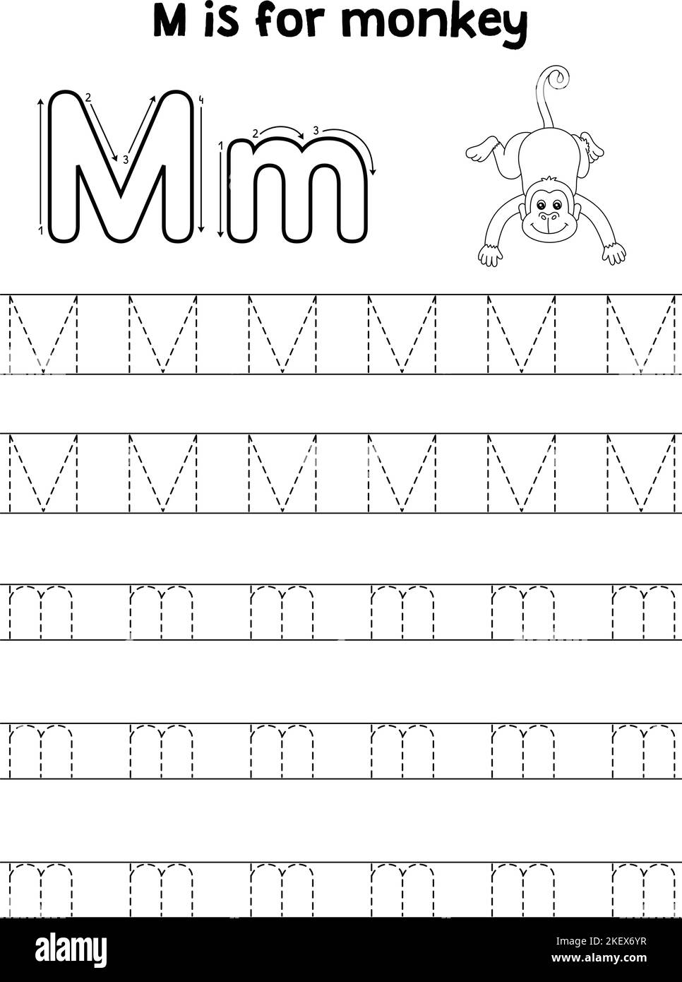Tracing letter m hi