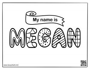 Free name megan coloring page