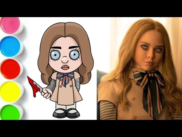 How to draw mgan the doll megan drawing easy step by step mgan drawing coloring book