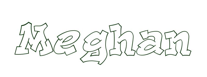 Coloring page first name meghan
