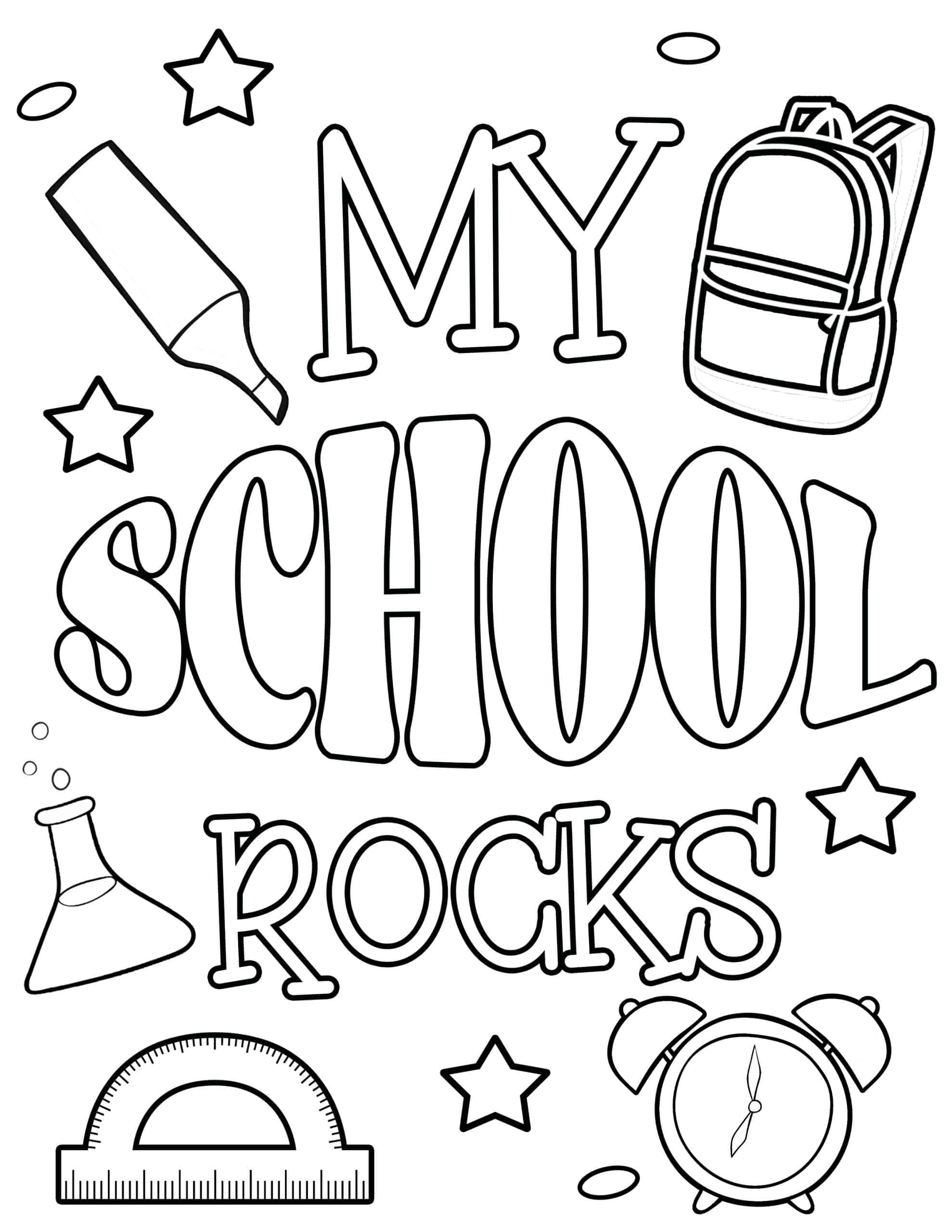 Free back to school coloring pages for