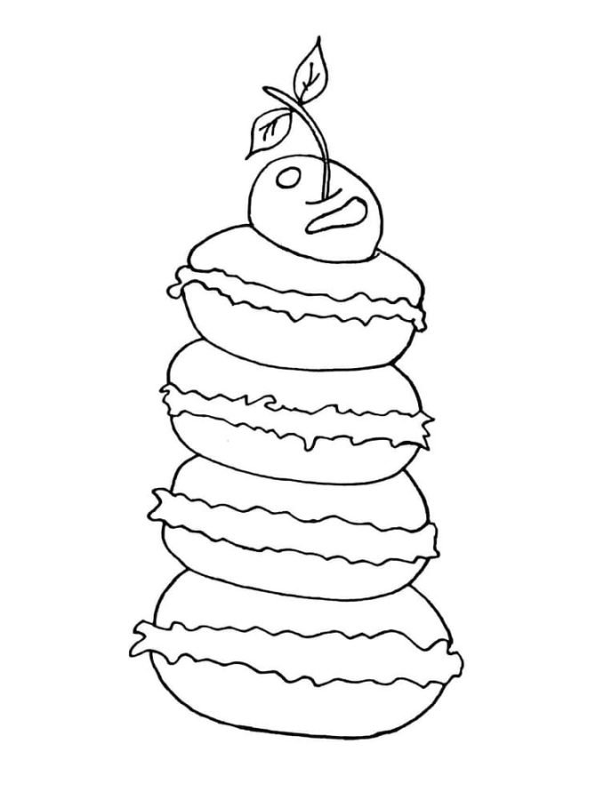 Macaron coloring page printable for free download