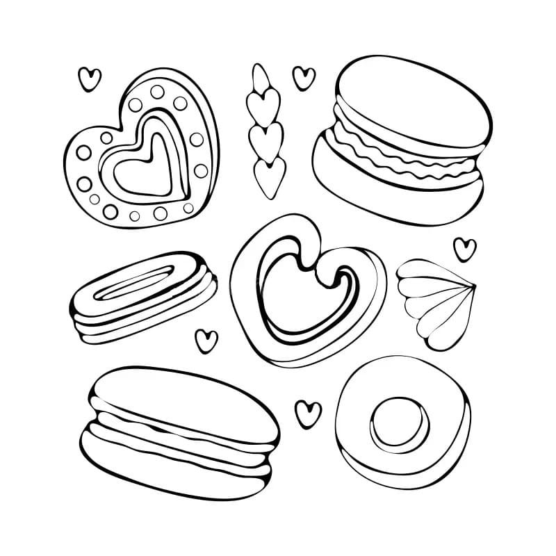 Macaron coloring page printable for free download