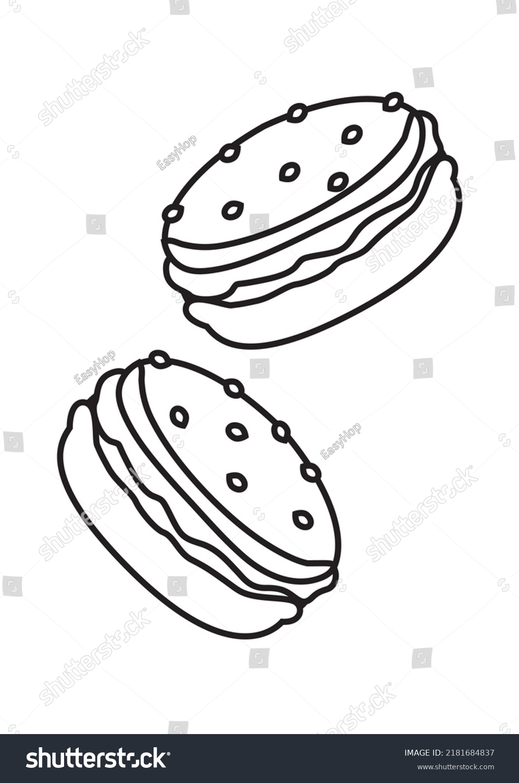 Macarons coloring pages printable preschool activity stock vector royalty free