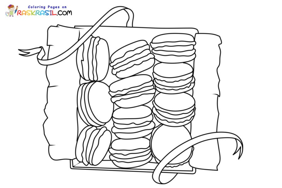 Macaron coloring page printable for free download