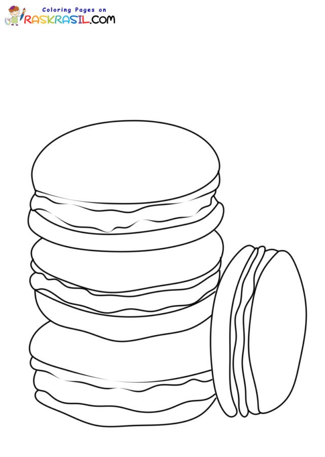 Macaron coloring page printable for free download