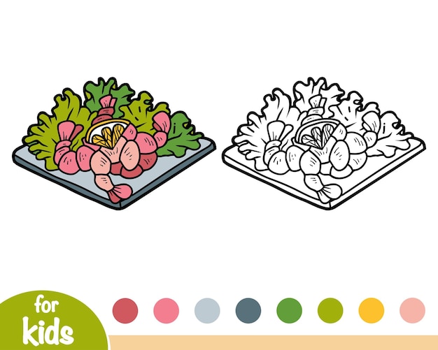 Premium vector coloring book for children shrimp salad