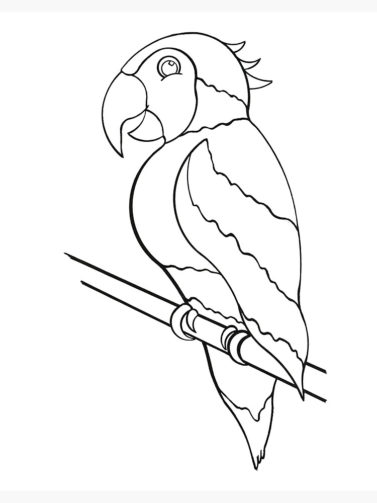 Color your own macaw art board print for sale by grandpah