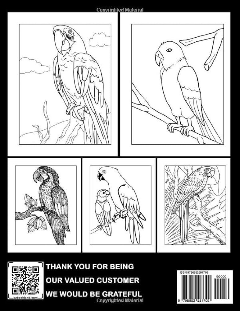 Macaw coloring book beautiful tropical birds coloring pages featuring many illustrations to relieve stress and relax great gift books for all ages horne hashim books