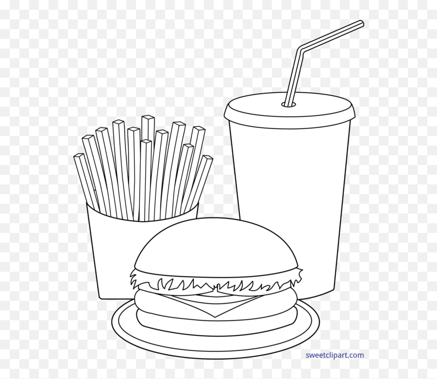 Fast food lineart clip art