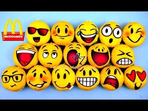 Mcdonalds emoji plush smilies plete set smiley smile happy meal kids toys collection