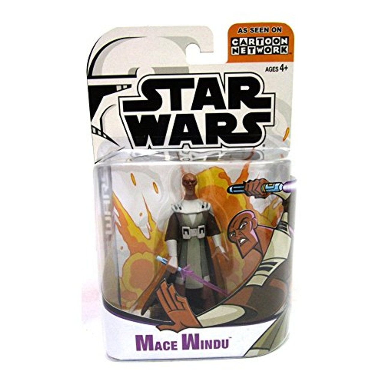 Star wars clone wars cartoon network mace windu action figure hasbro
