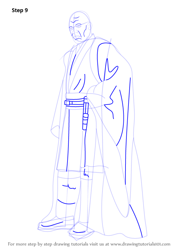 How to draw mace windu from star wars star wars step by step