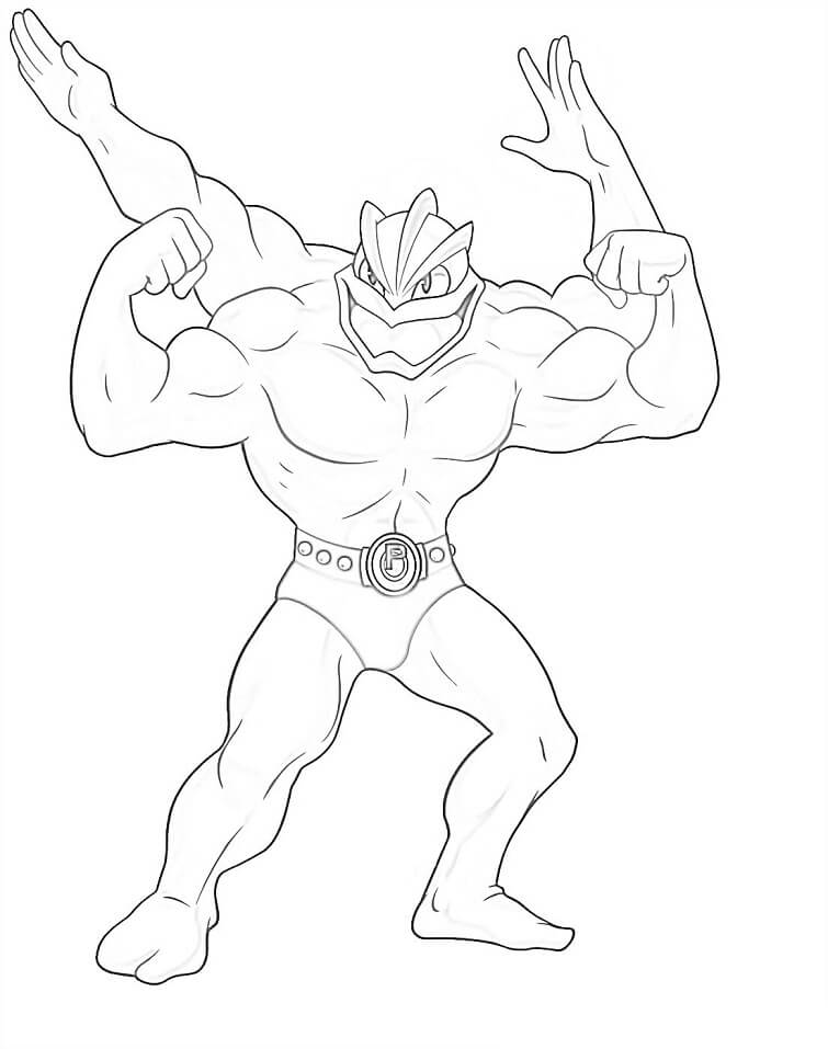 Amazing machamp coloring page