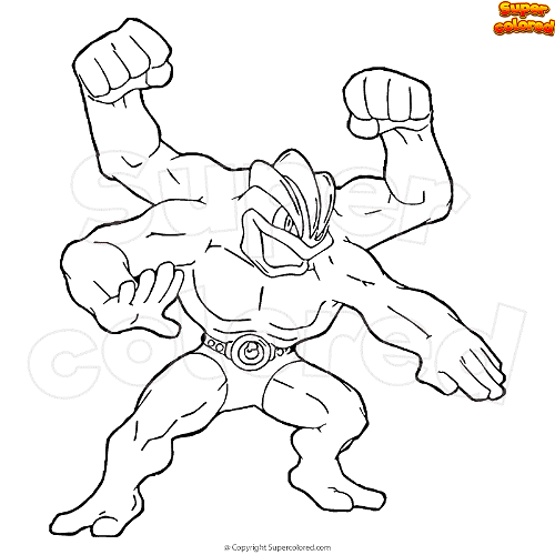 Coloring page pokemon machamp