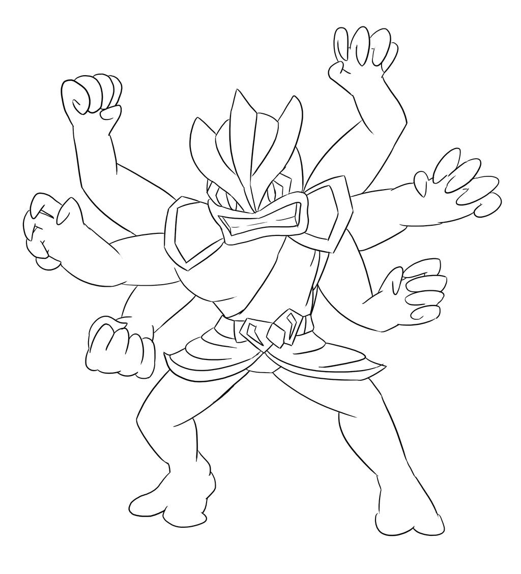 Mega machamp lineart by xero
