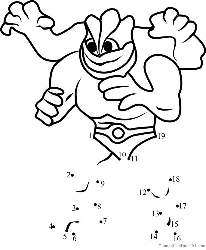 Machamp pokemon go dot to dot printable worksheet
