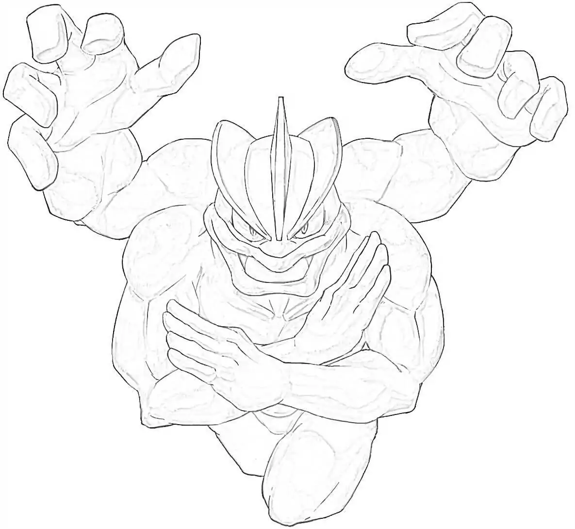 Awesome machamp coloring page