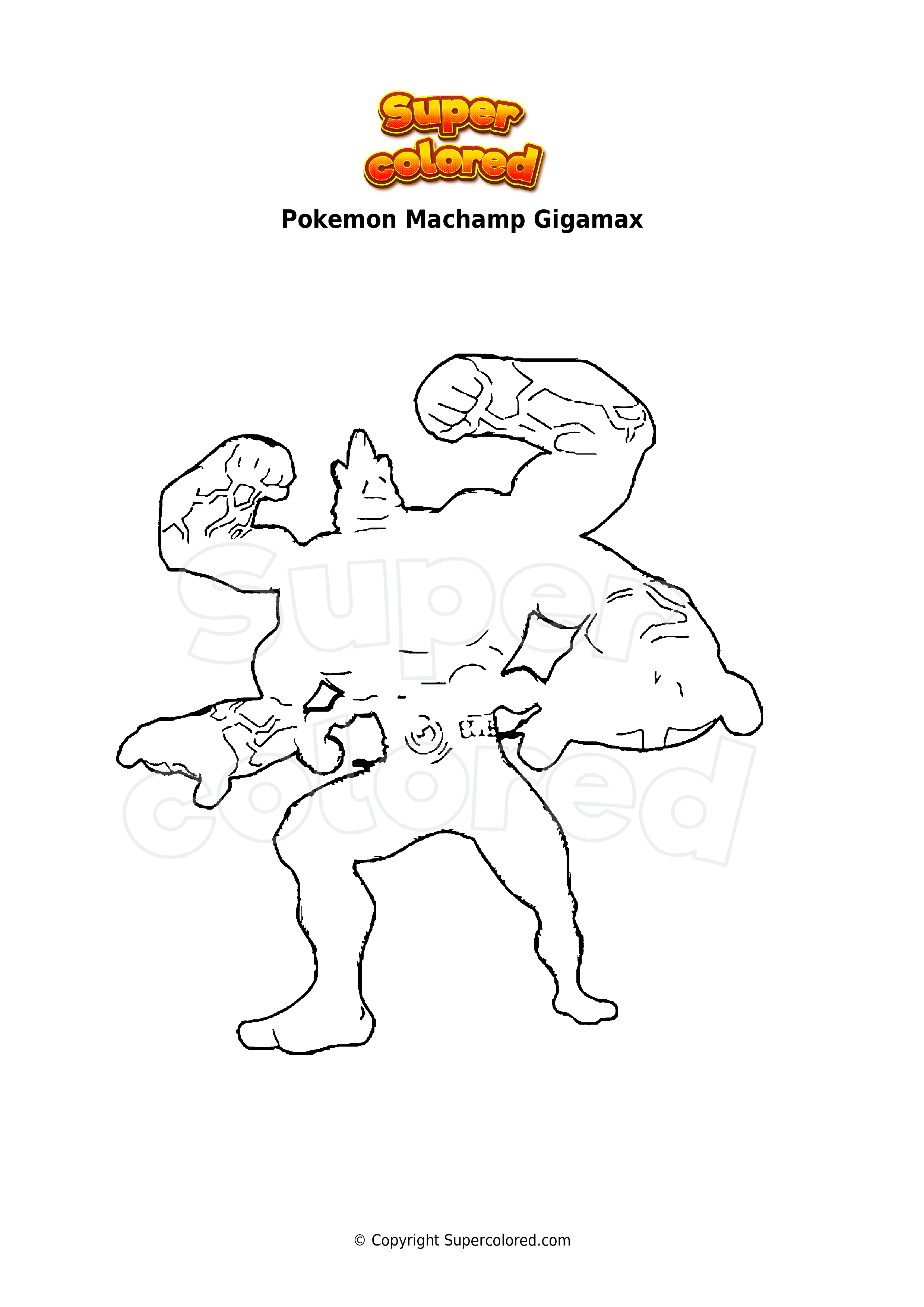 Coloring page pokemon machamp gigamax