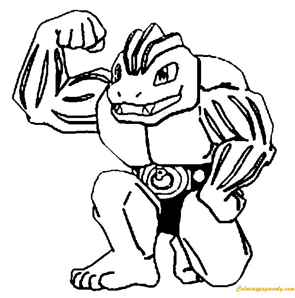Machoke pokemon coloring page