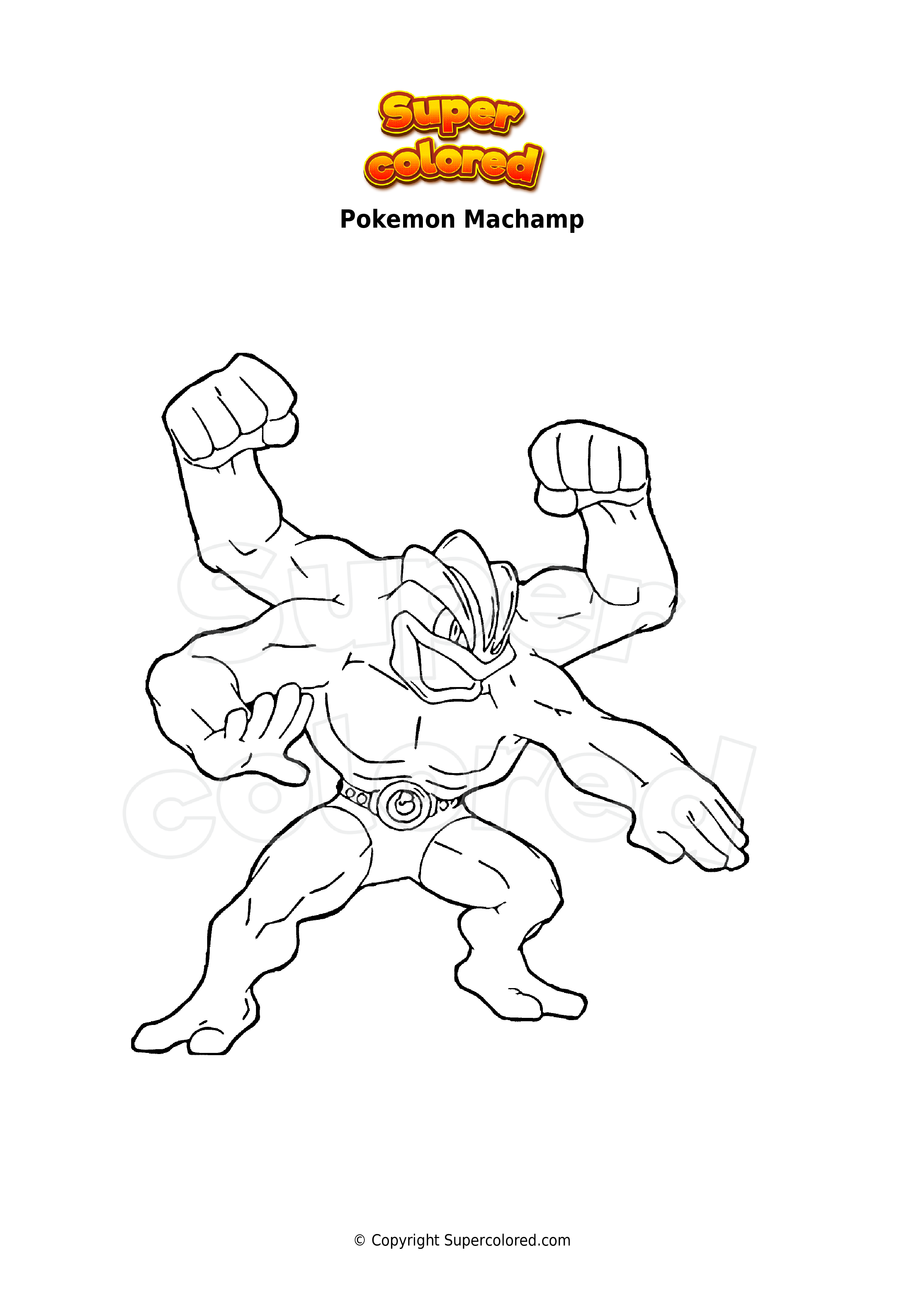 Coloring page pokemon machamp