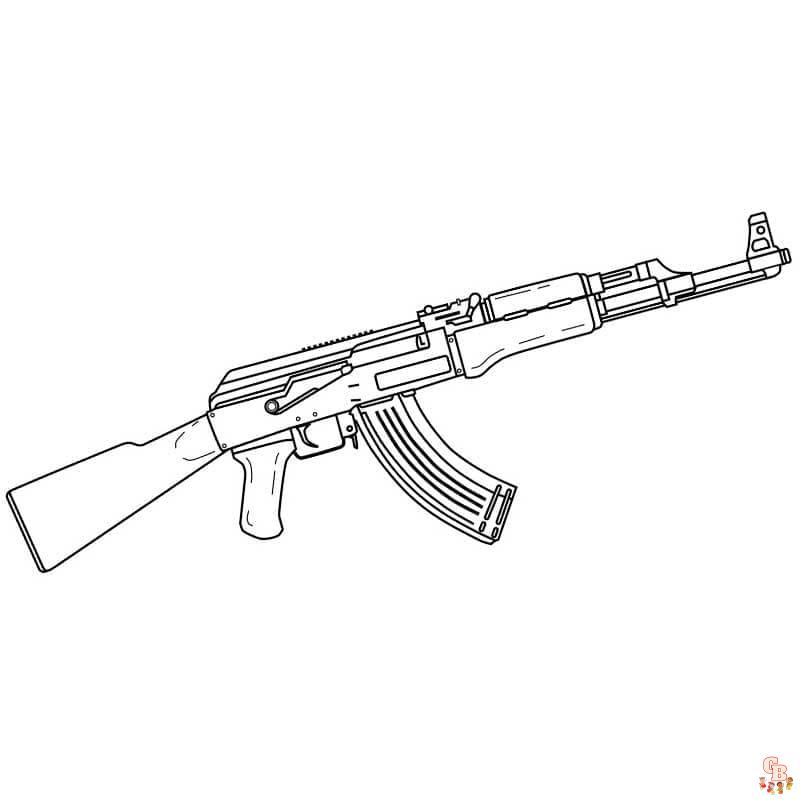 Printable guns coloring pages free for kids and adults