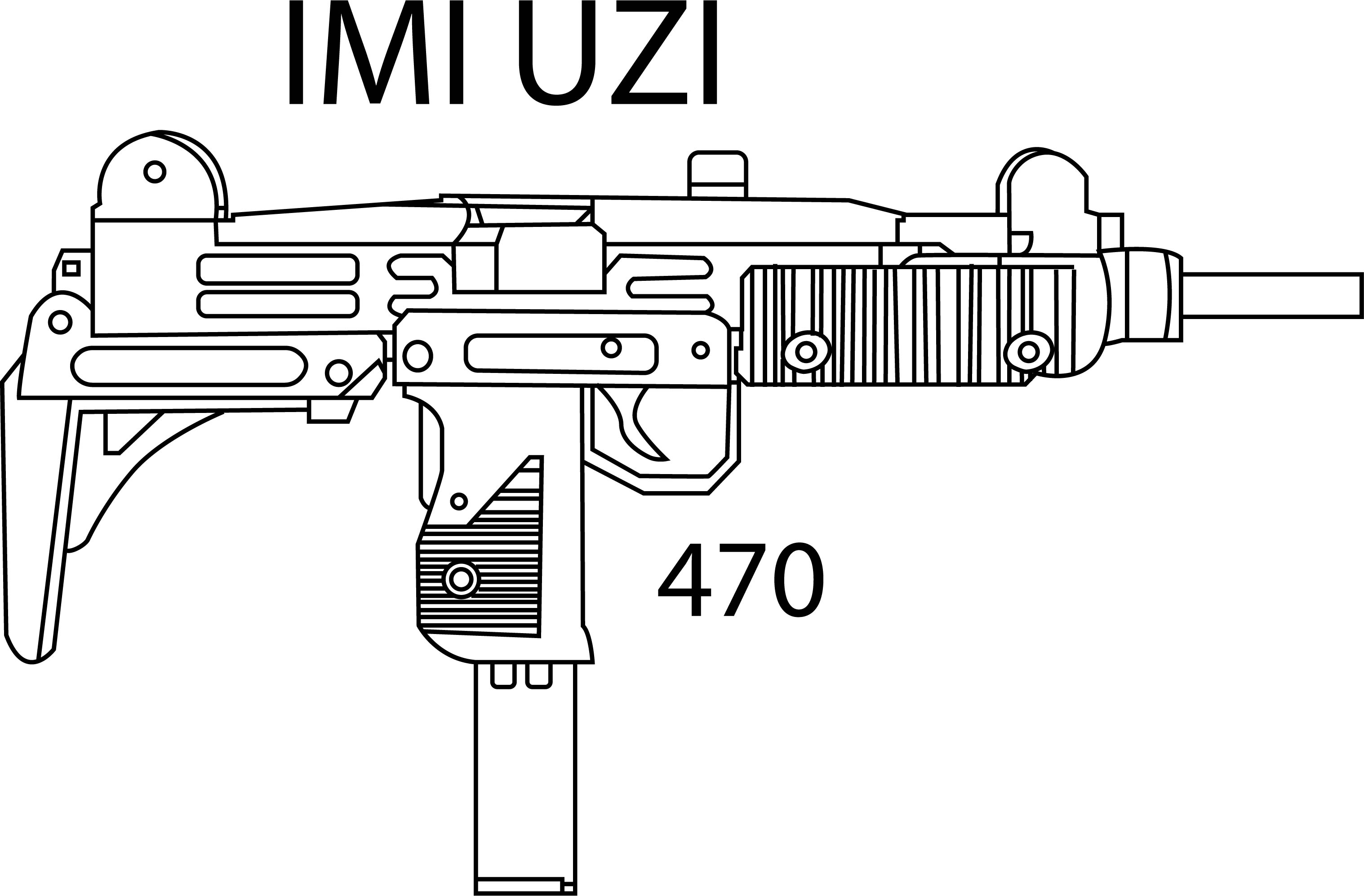 Imi uzi machine gun vector file for laser engraving cnc rou