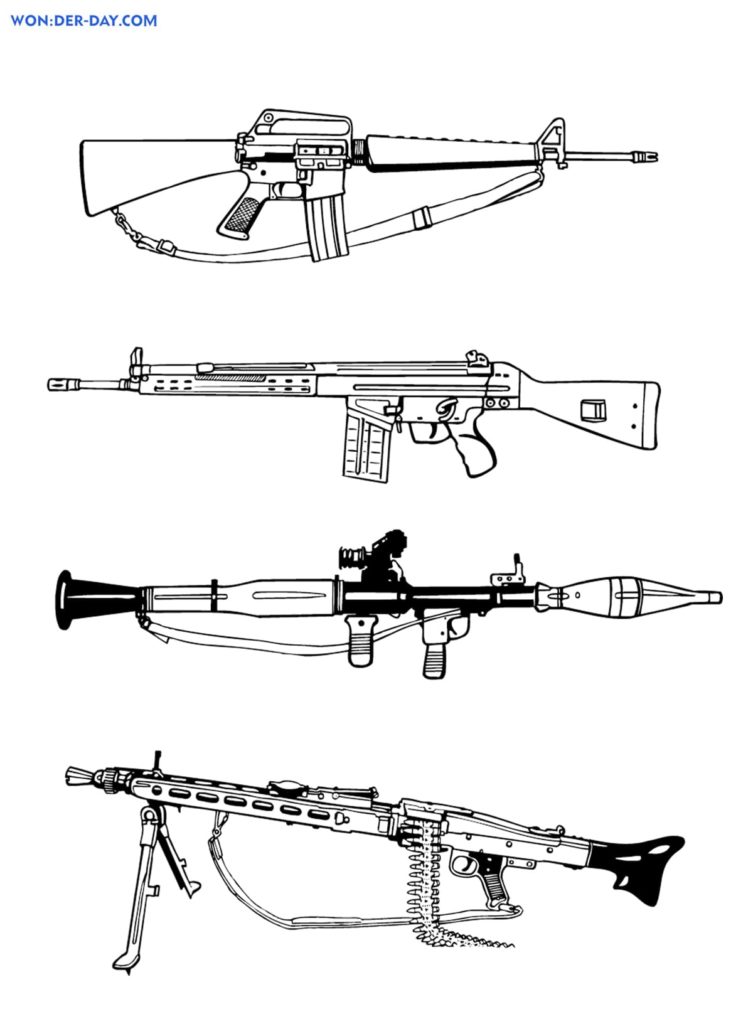 Weapon coloring pages print for boys wonder day â coloring pages for children and adults