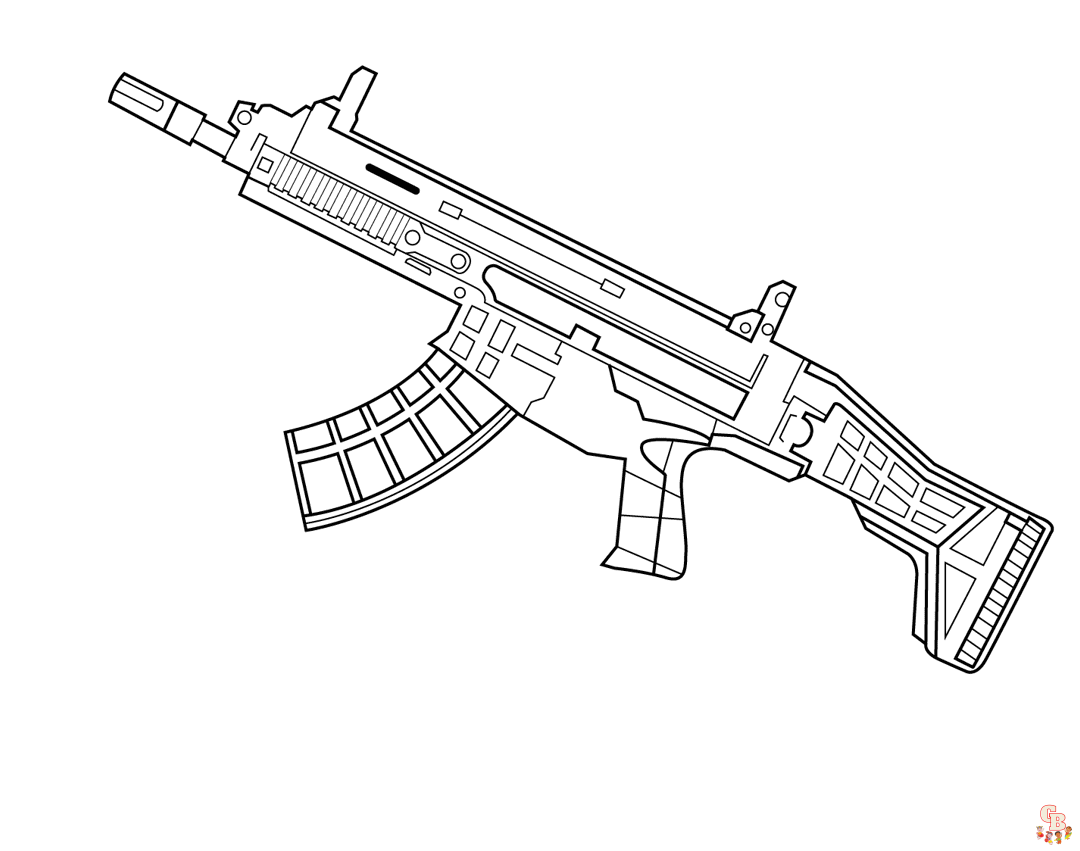 Printable guns coloring pages free for kids and adults