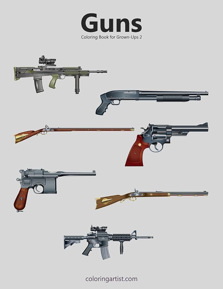 Guns colorg book for grown