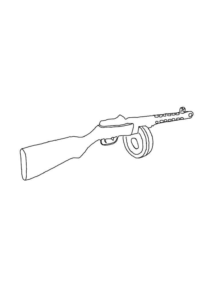Machine gun coloring pages