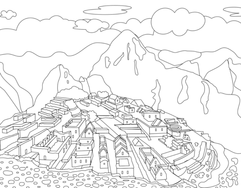 Machu picchu coloring page free printable coloring pages