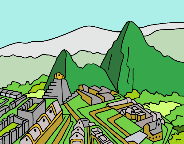 Colored page machu picchu painted by user not registered