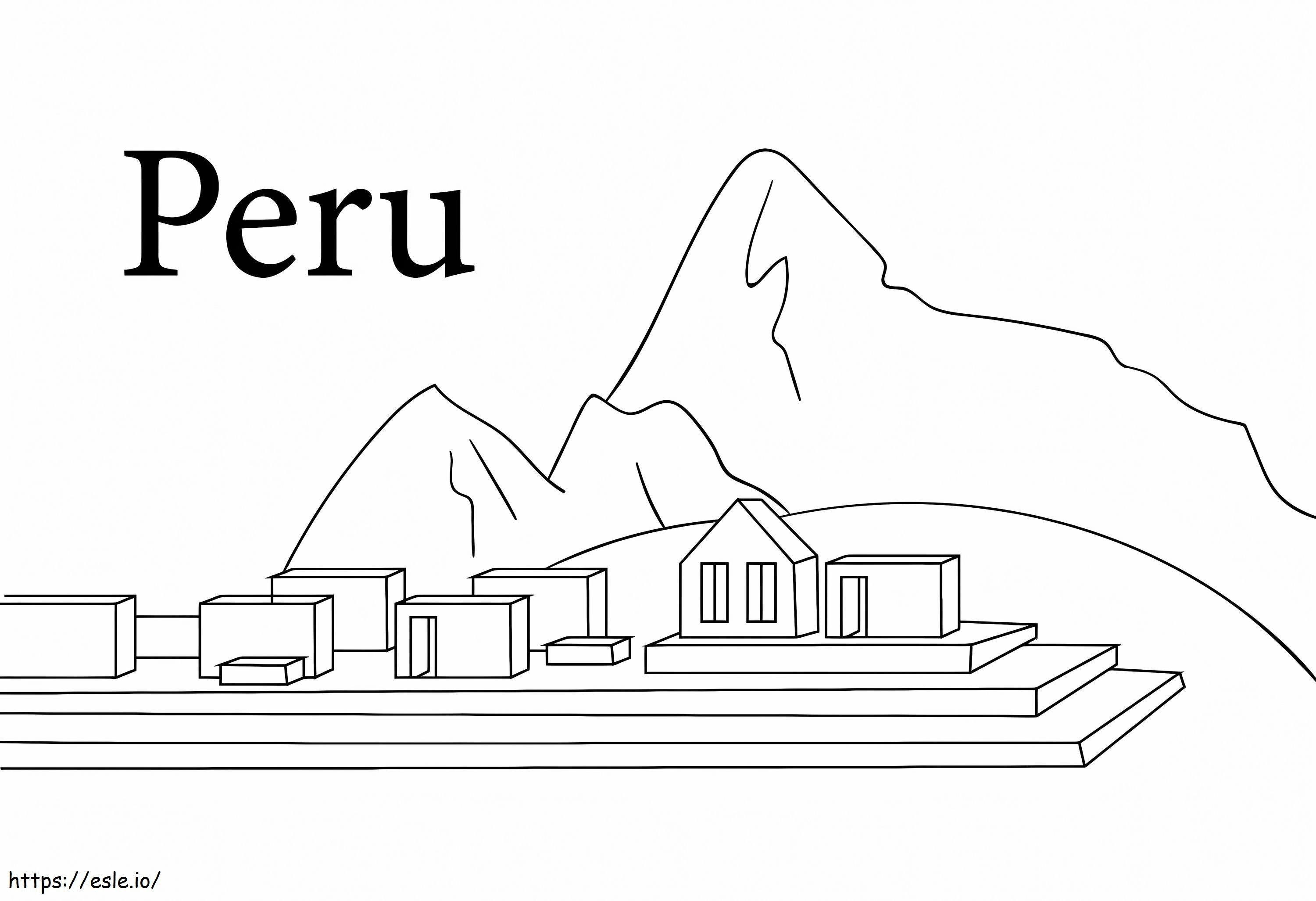 Machu picchu in peru coloring page
