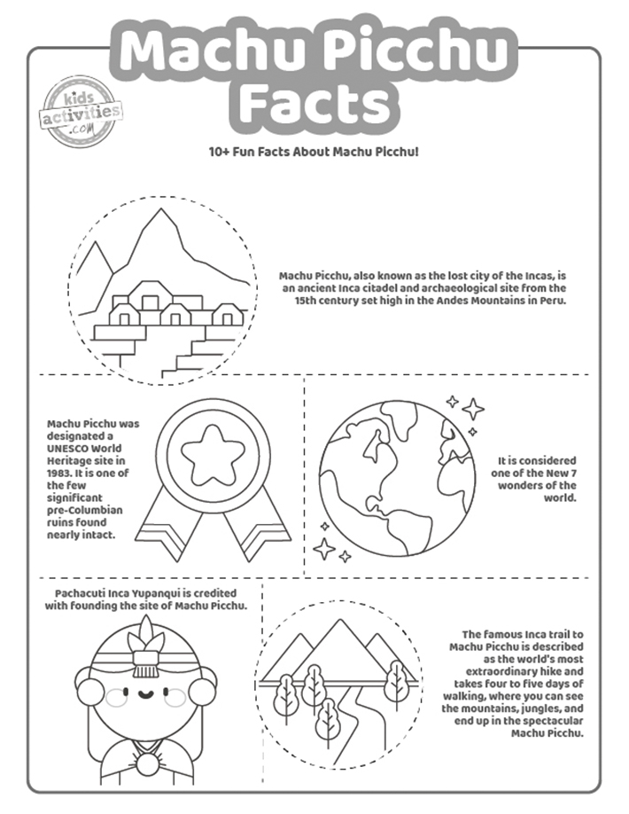 Fun machu picchu facts coloring pages kids activities blog