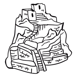 Peru machu picchu stroke png svg design for t