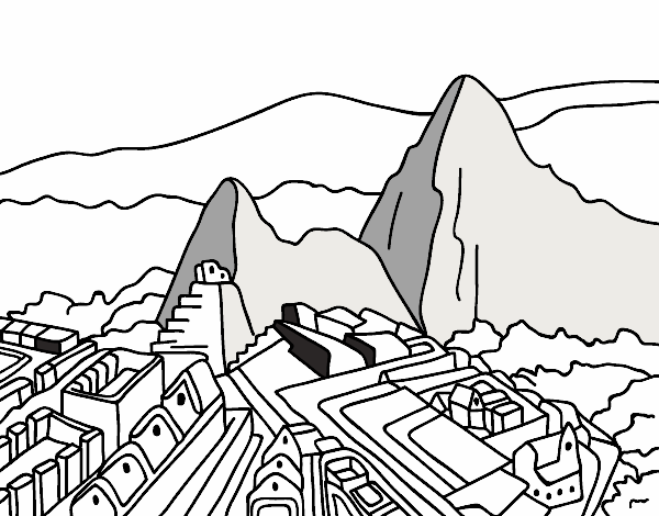 Desenho de machu picchu pintado e colorido por usuãrio não registrado o dia de julho do