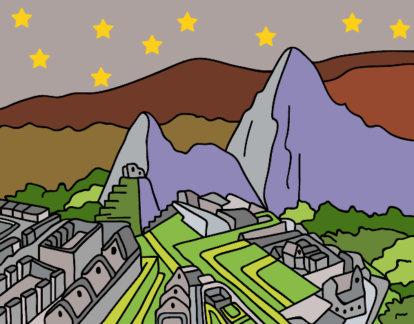 Colored page machu picchu painted by user not registered
