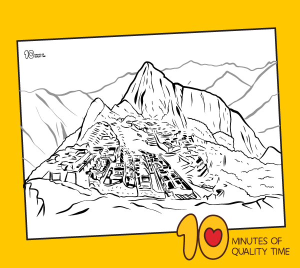 Machu picchu coloring page â minutes of quality time