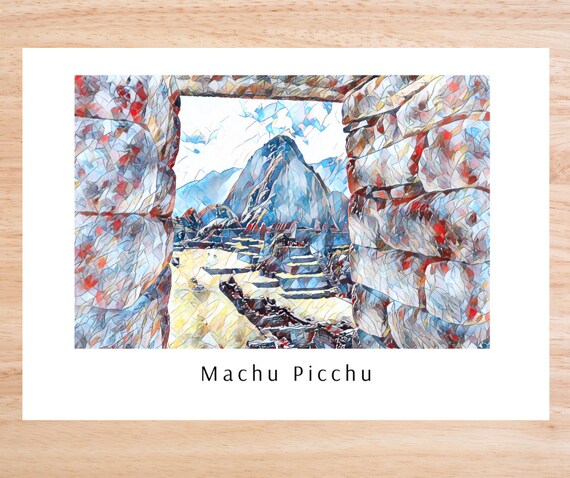 Macchu picchu coloring page for adult with reference pic for inspiration guidance mosaic coloring stained glass coloring pages
