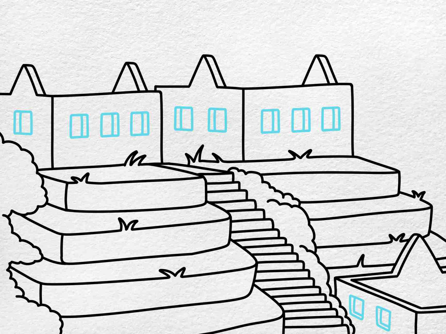 How to draw machu picchu